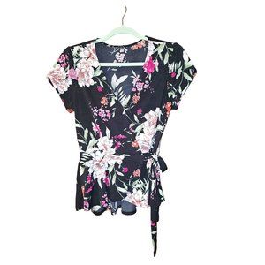 Wrap blouse with peplum